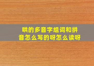 哄的多音字组词和拼音怎么写的呀怎么读呀