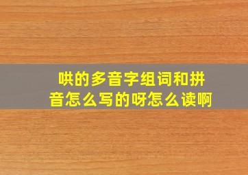 哄的多音字组词和拼音怎么写的呀怎么读啊