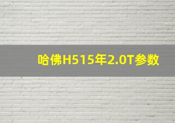 哈佛H515年2.0T参数