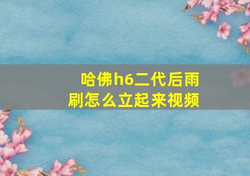 哈佛h6二代后雨刷怎么立起来视频