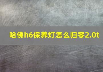 哈佛h6保养灯怎么归零2.0t