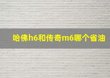 哈佛h6和传奇m6哪个省油