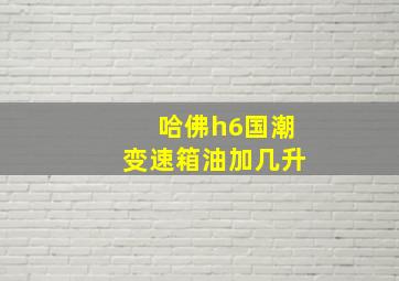 哈佛h6国潮变速箱油加几升