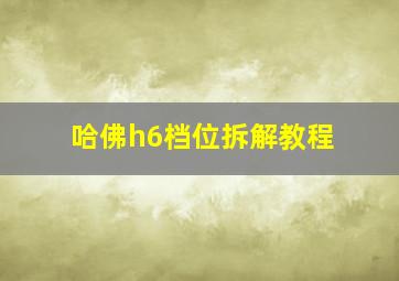 哈佛h6档位拆解教程