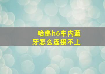 哈佛h6车内蓝牙怎么连接不上