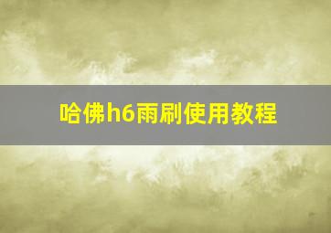 哈佛h6雨刷使用教程