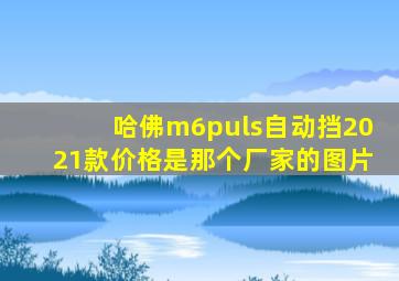 哈佛m6puls自动挡2021款价格是那个厂家的图片