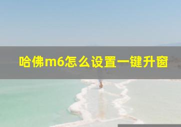 哈佛m6怎么设置一键升窗