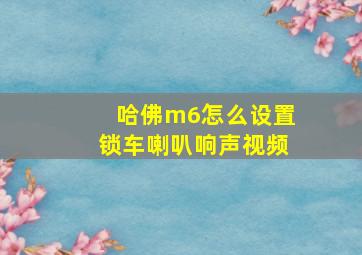 哈佛m6怎么设置锁车喇叭响声视频