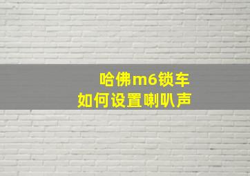 哈佛m6锁车如何设置喇叭声