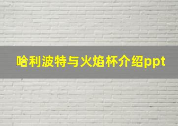 哈利波特与火焰杯介绍ppt