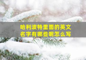 哈利波特里面的英文名字有哪些呢怎么写