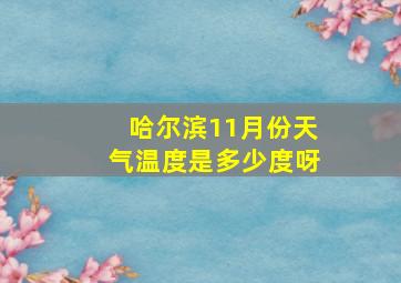 哈尔滨11月份天气温度是多少度呀