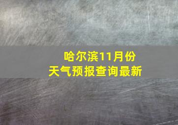 哈尔滨11月份天气预报查询最新