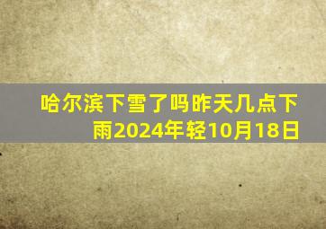 哈尔滨下雪了吗昨天几点下雨2024年轻10月18日