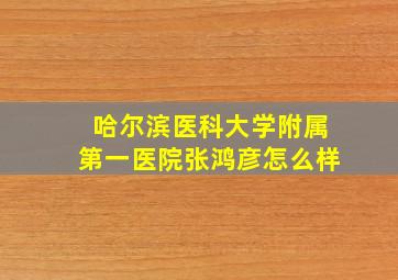 哈尔滨医科大学附属第一医院张鸿彦怎么样