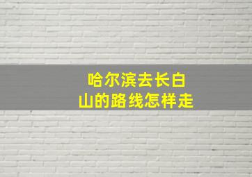 哈尔滨去长白山的路线怎样走