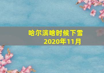 哈尔滨啥时候下雪2020年11月