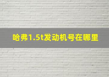 哈弗1.5t发动机号在哪里