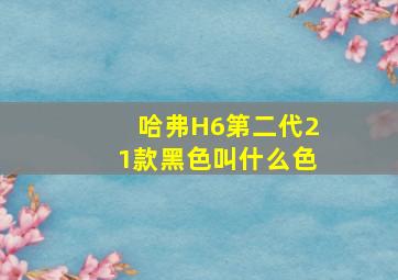 哈弗H6第二代21款黑色叫什么色