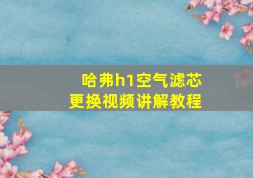 哈弗h1空气滤芯更换视频讲解教程