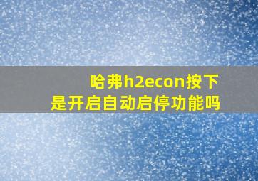 哈弗h2econ按下是开启自动启停功能吗