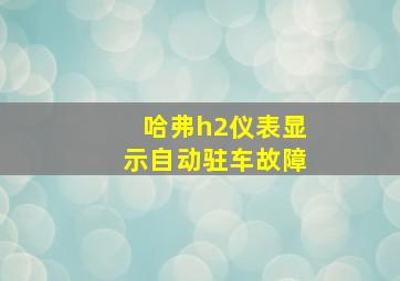 哈弗h2仪表显示自动驻车故障