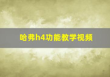 哈弗h4功能教学视频