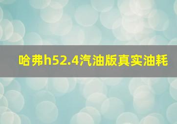 哈弗h52.4汽油版真实油耗