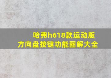 哈弗h618款运动版方向盘按键功能图解大全