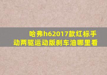 哈弗h62017款红标手动两驱运动版刹车油哪里看