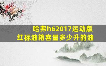 哈弗h62017运动版红标油箱容量多少升的油