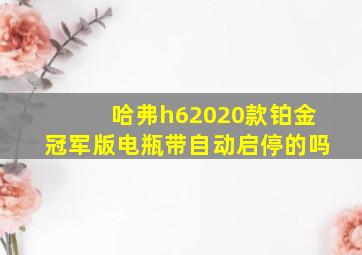 哈弗h62020款铂金冠军版电瓶带自动启停的吗