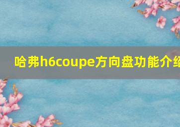 哈弗h6coupe方向盘功能介绍