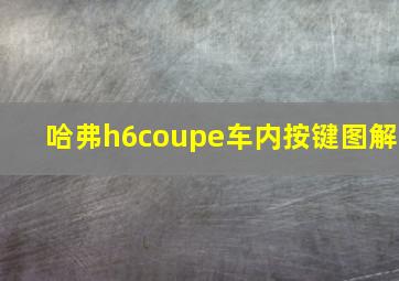 哈弗h6coupe车内按键图解