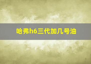 哈弗h6三代加几号油