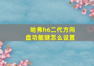 哈弗h6二代方向盘功能键怎么设置