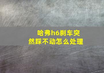 哈弗h6刹车突然踩不动怎么处理