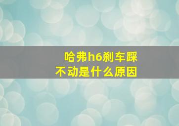 哈弗h6刹车踩不动是什么原因