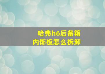 哈弗h6后备箱内饰板怎么拆卸