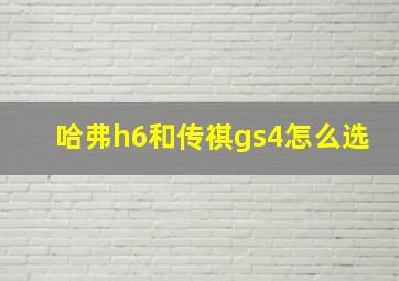 哈弗h6和传祺gs4怎么选