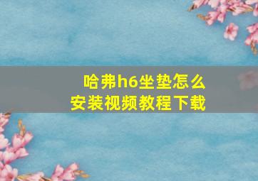 哈弗h6坐垫怎么安装视频教程下载