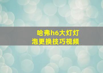 哈弗h6大灯灯泡更换技巧视频