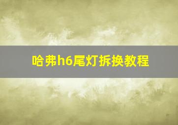 哈弗h6尾灯拆换教程