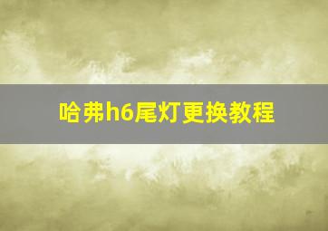 哈弗h6尾灯更换教程