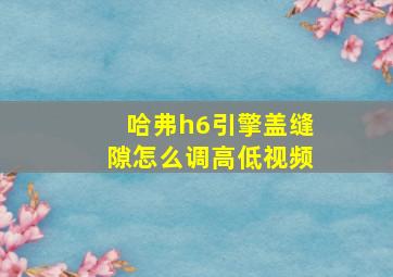 哈弗h6引擎盖缝隙怎么调高低视频