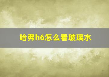 哈弗h6怎么看玻璃水