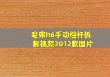 哈弗h6手动档杆拆解视频2012款图片