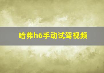 哈弗h6手动试驾视频