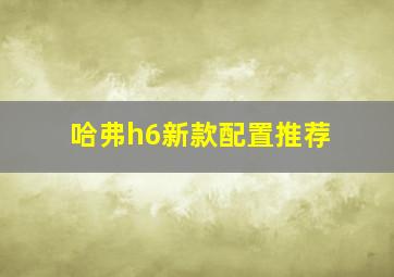 哈弗h6新款配置推荐